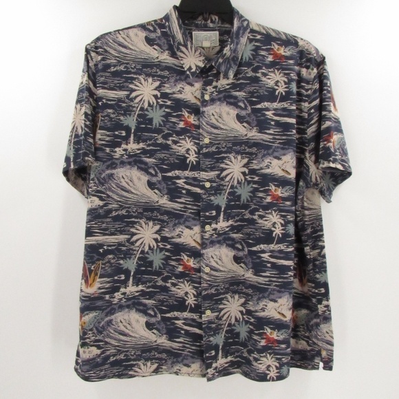 Lucky Front Button Surf Pattern Casual Shirt XL - Picture 2 of 16